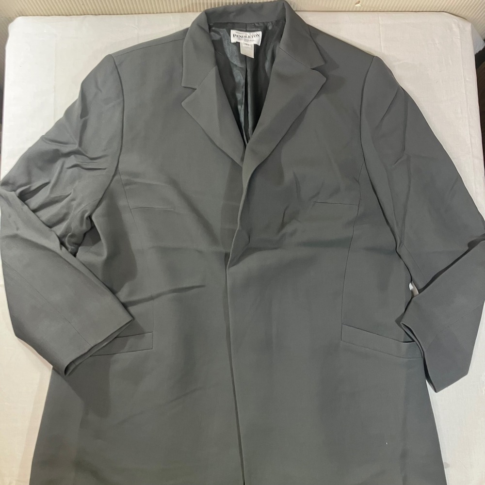 Pendleton 18W Blazer Jacket 100% Virgin Wool Gray Made in USA Plus Size